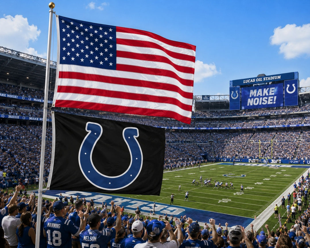 Indianapolis Colts 2 Sided Black 3x5 Flag heartlandflags