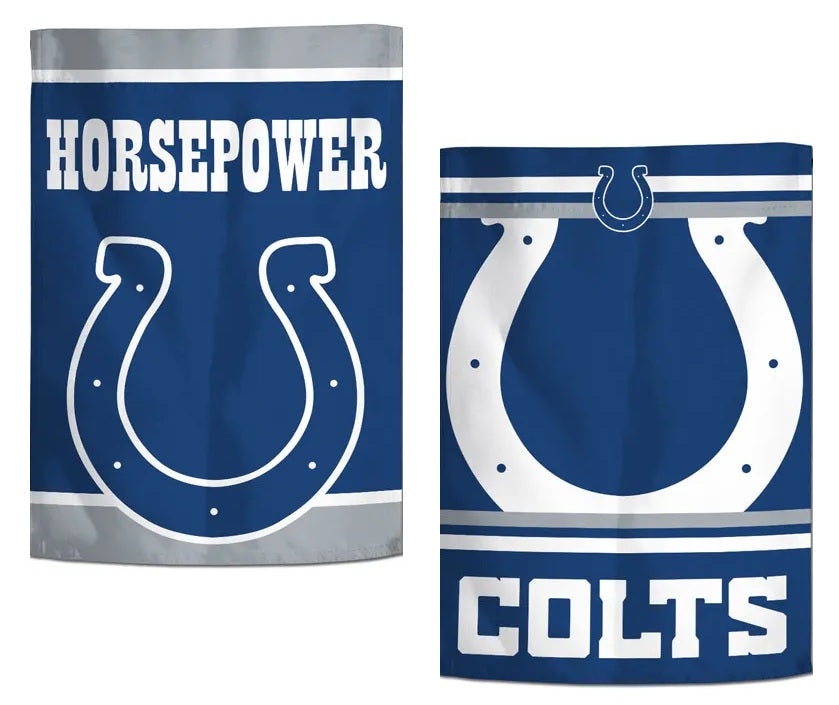 Indianapolis Colts Garden Flag 2 Sided Horse Power Slogan heartlandflags