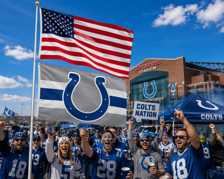 Indianapolis Colts Grey Striped 3x5 Flag heartlandflags