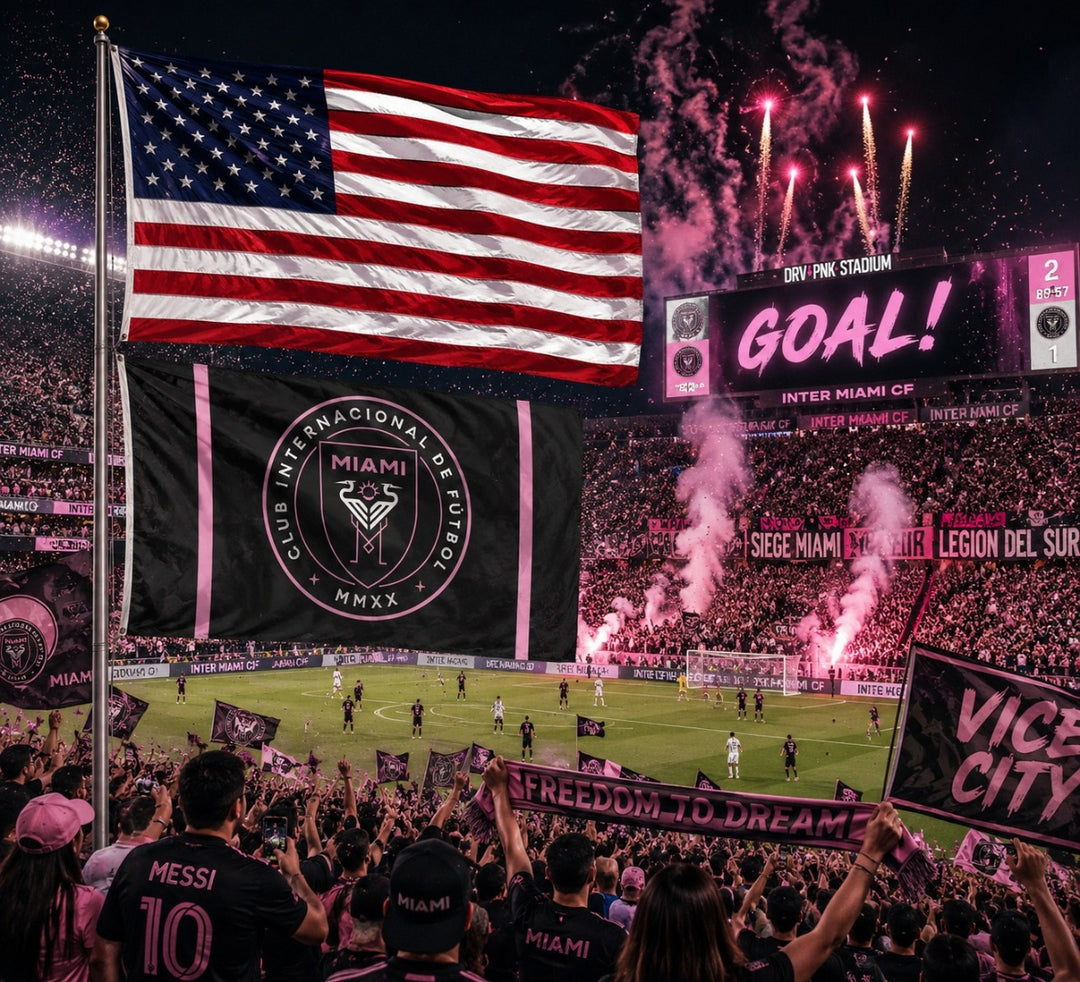 Inter Miami CF Flag 3x5 Soccer MLS Black Pink heartlandflags