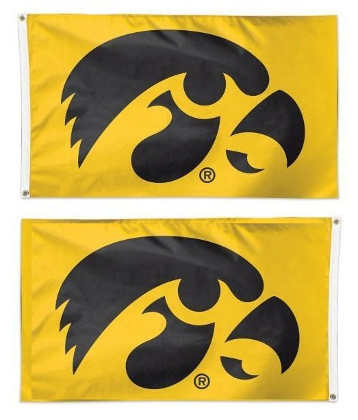 Iowa Hawkeyes 2 Sided Yellow 6x10 Flag Black Tigerhawk heartlandflags