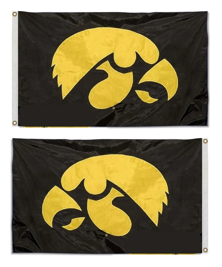 Iowa Hawkeyes 3x5 Applique Black Flag heartlandflags