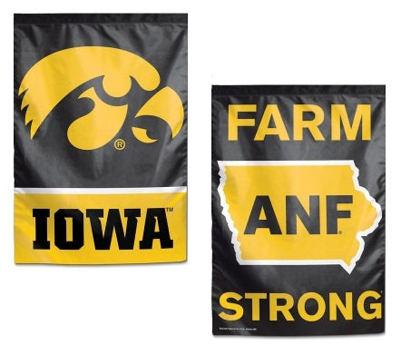 Iowa Hawkeyes ANF 2 Sided Garden Flag Farm Strong heartlandflags