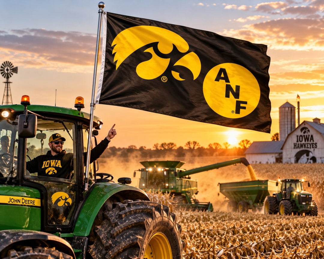 Iowa Hawkeyes ANF Black 3x5 Flag - America Needs Farmers heartlandflags