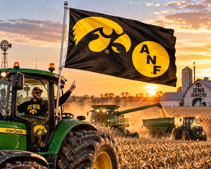 Iowa Hawkeyes ANF Black 3x5 Flag - America Needs Farmers heartlandflags