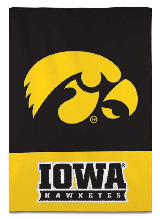 Iowa Hawkeyes Applique Banner 2 Sided heartlandflags