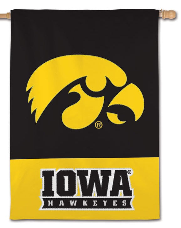 Iowa Hawkeyes Applique Banner 2 Sided heartlandflags