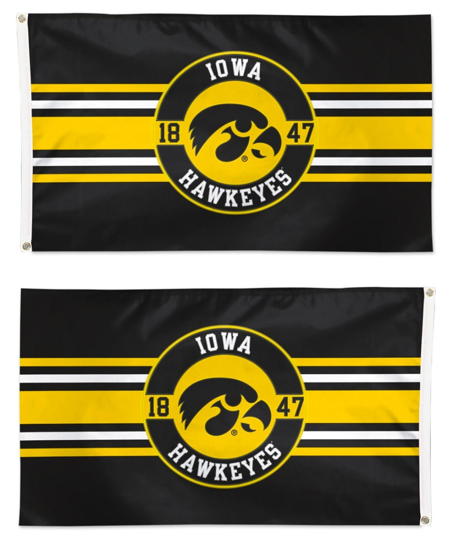 Iowa Hawkeyes Embroidered Flag 2 Sided 3x5 heartlandflags