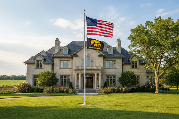 Iowa Hawkeyes Flag 2 Sided Black 2x3 and 3x5 heartlandflags