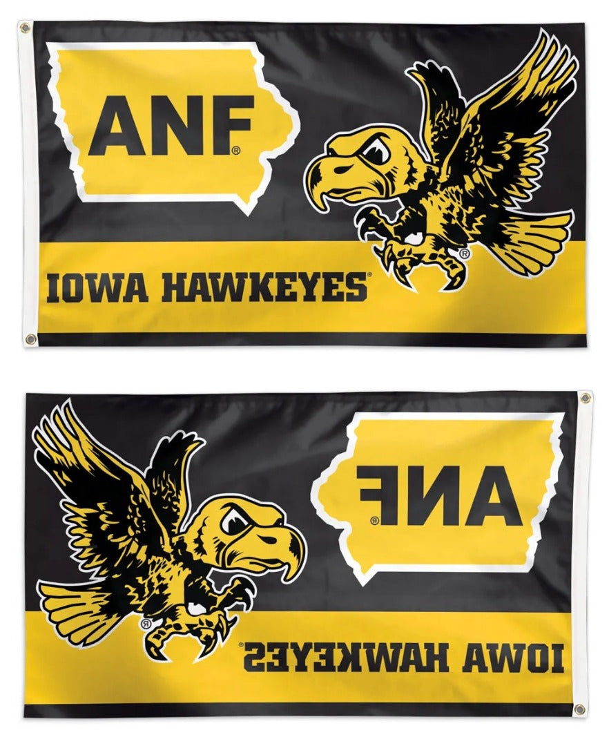 Iowa Hawkeyes Flag 3x5 ANF Vintage Logo heartlandflags