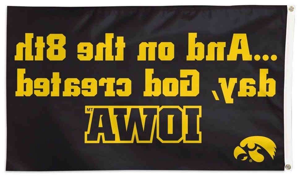 Iowa Hawkeyes Flag 3x5 And On The 8th Day Black Gold heartlandflags