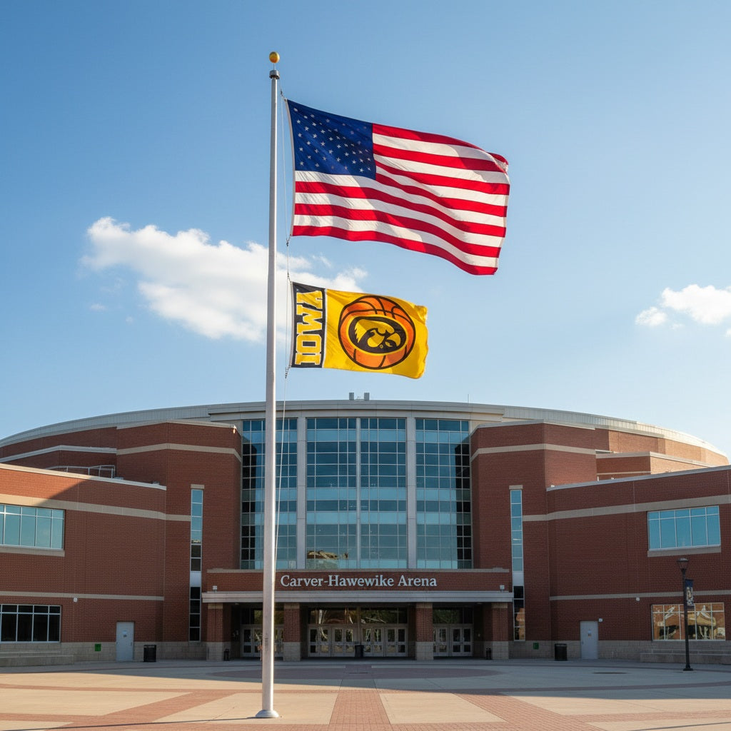 Iowa Hawkeyes Flag 3x5 Basketball Yellow heartlandflags