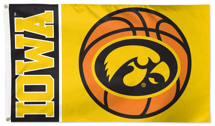 Iowa Hawkeyes Flag 3x5 Basketball Yellow heartlandflags