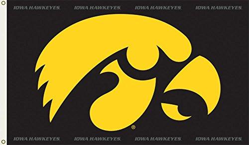 Iowa Hawkeyes Flag 3x5 Gold Hawk Border heartlandflags