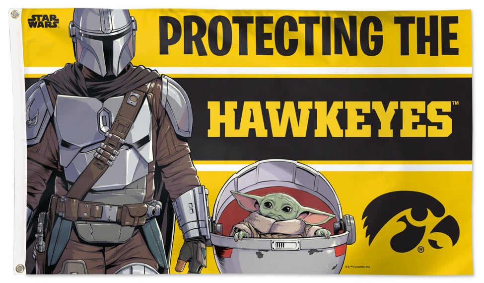 Iowa Hawkeyes Flag 3x5 Mandalorian Protecting The Hawkeyes heartlandflags