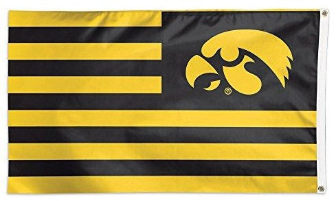 Iowa Hawkeyes Flag 3x5 Patriotic Stripes heartlandflags