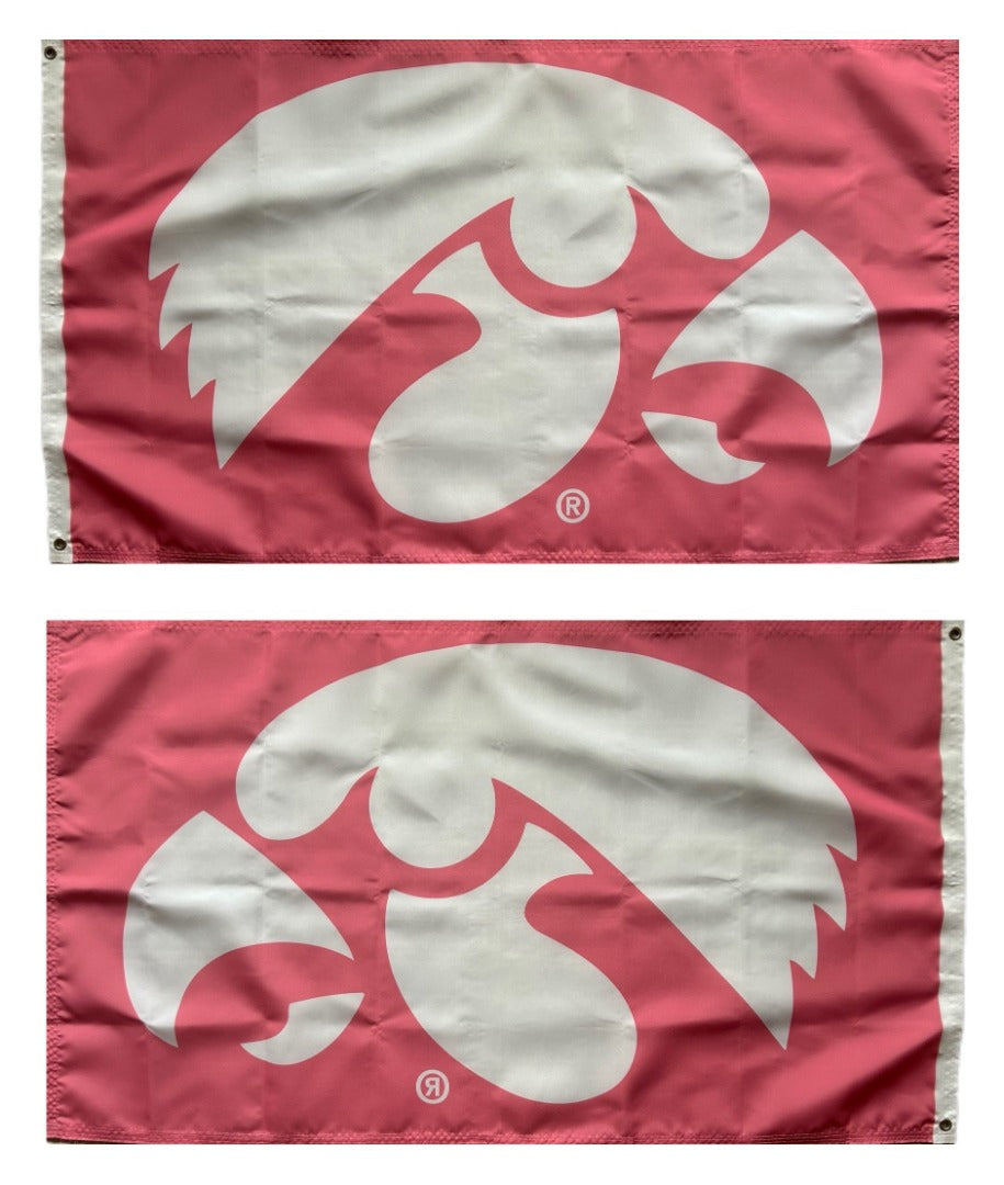 Iowa Hawkeyes Flag 3x5 Pink heartlandflags