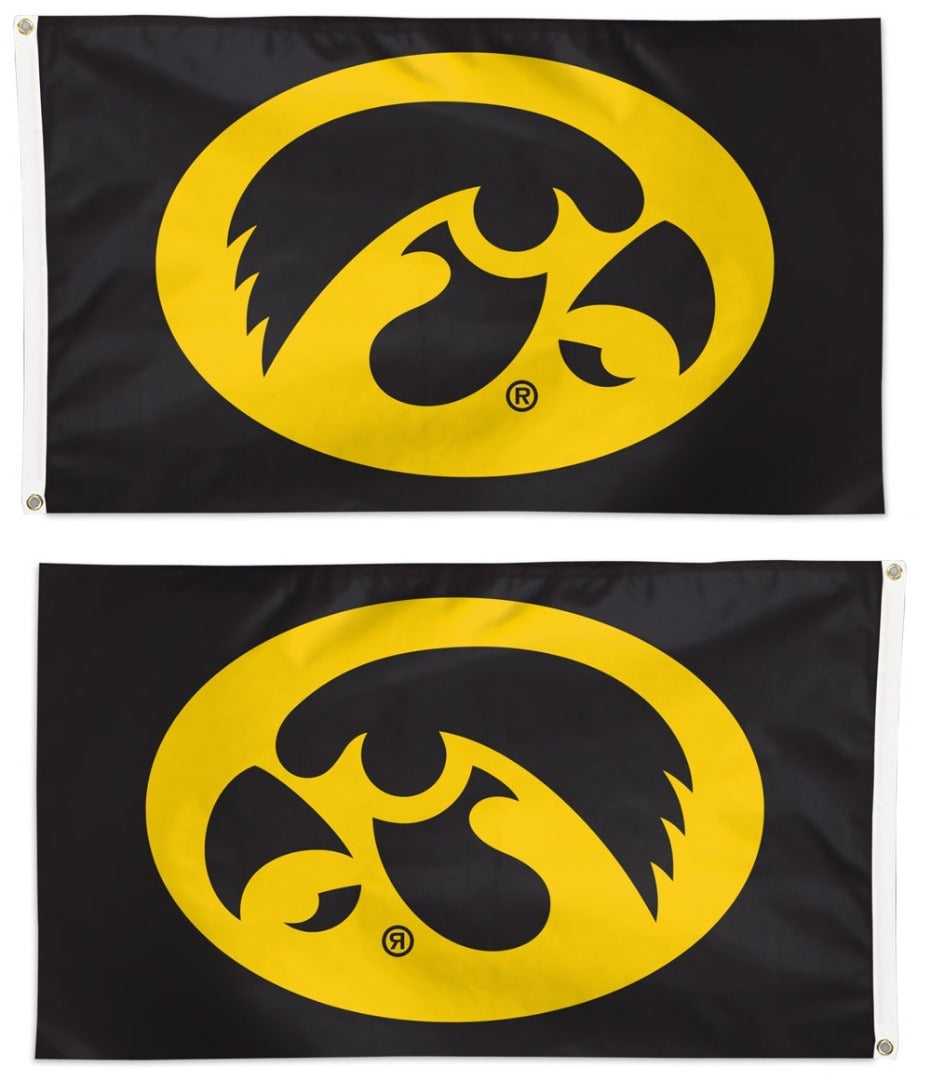 Iowa Hawkeyes Flag 3x5 Secondary Logo Black heartlandflags