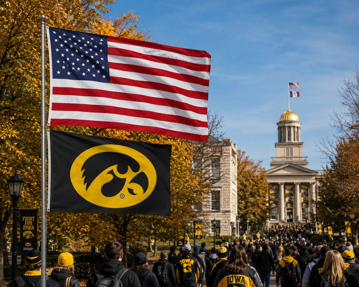 Iowa Hawkeyes Flag 3x5 Secondary Logo Black heartlandflags