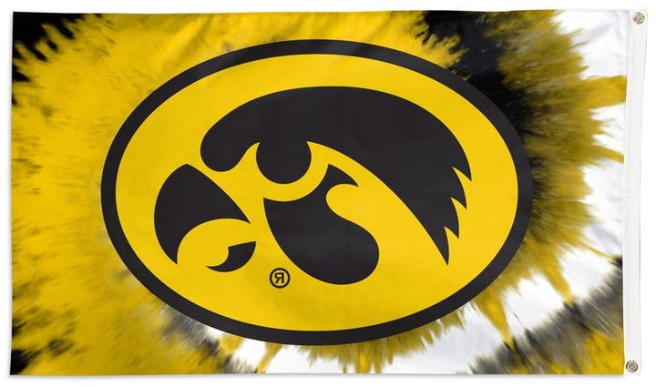 Iowa Hawkeyes Flag 3x5 Tie Dye Peace heartlandflags