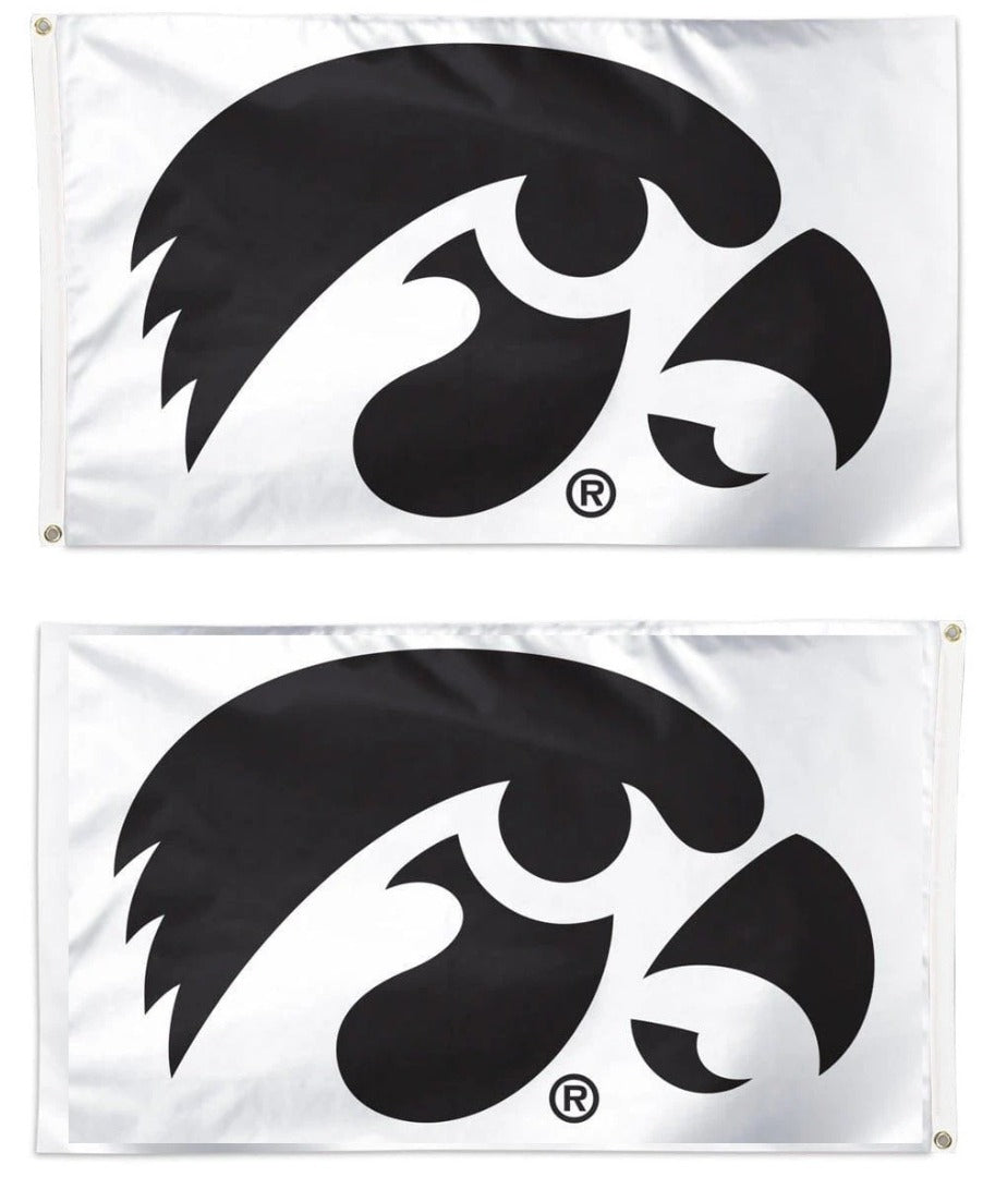 Iowa Hawkeyes Flag 3x5 White 2 Sided heartlandflags