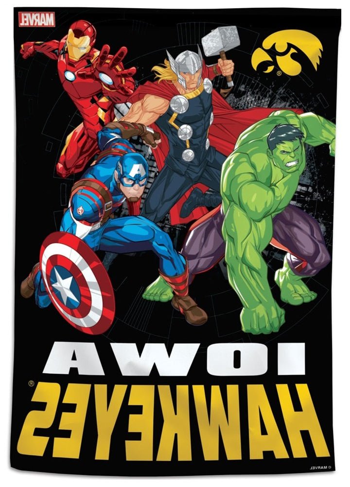 Iowa Hawkeyes Flag House Banner Marvel Avengers heartlandflags