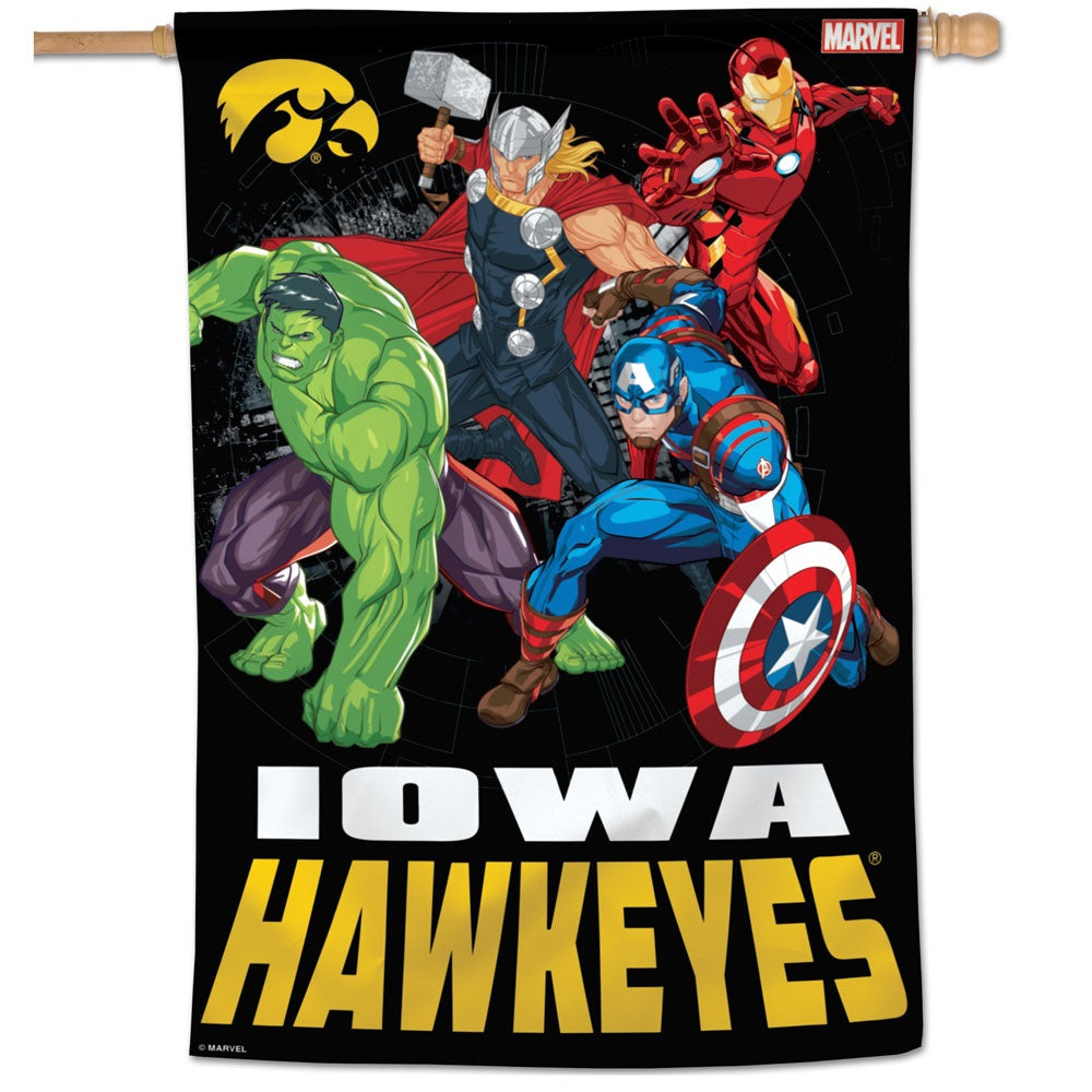 Iowa Hawkeyes Flag House Banner Marvel Avengers heartlandflags