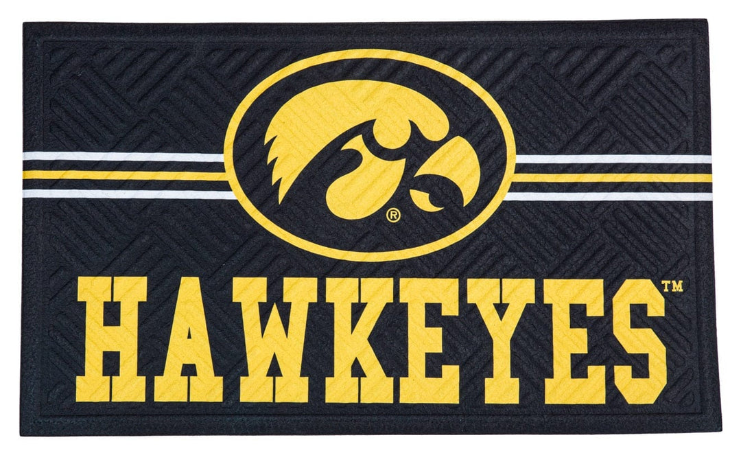 Iowa Hawkeyes Floor Mat Embossed Cross Hatch heartlandflags