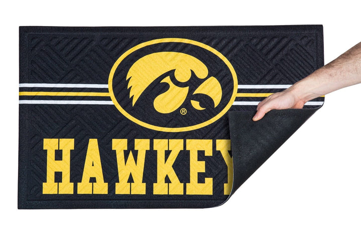 Iowa Hawkeyes Floor Mat Embossed Cross Hatch heartlandflags