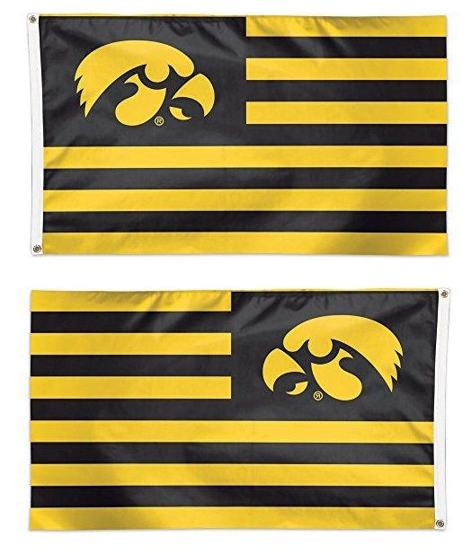 Iowa Hawkeyes Patriotic Stripes 3x5 Flag heartlandflags
