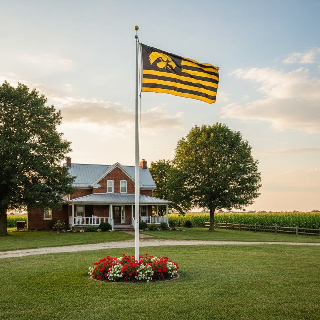 Iowa Hawkeyes Patriotic Stripes 3x5 Flag heartlandflags