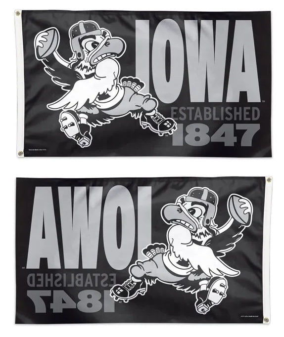 Iowa Hawkeyes Vintage 1847 Logo 3x5 Flag heartlandflags