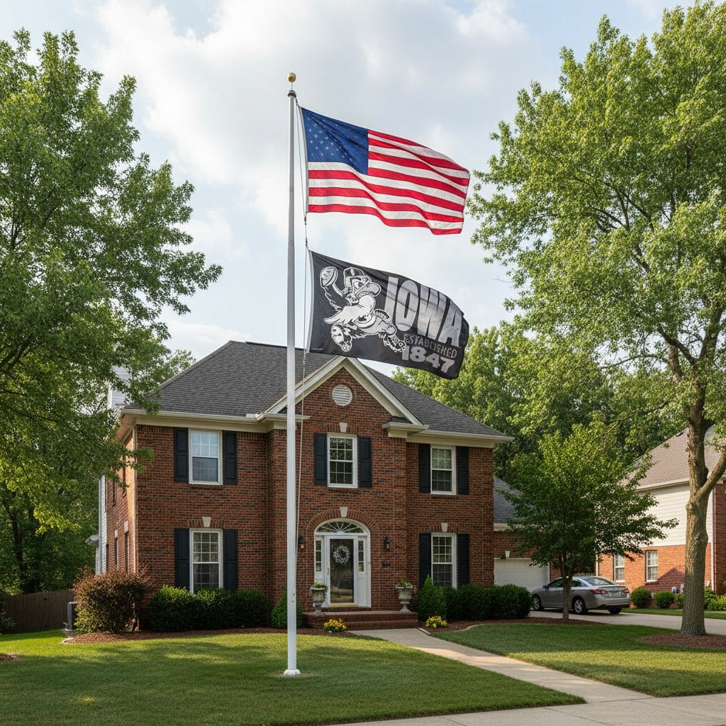 Iowa Hawkeyes Vintage 1847 Logo 3x5 Flag heartlandflags
