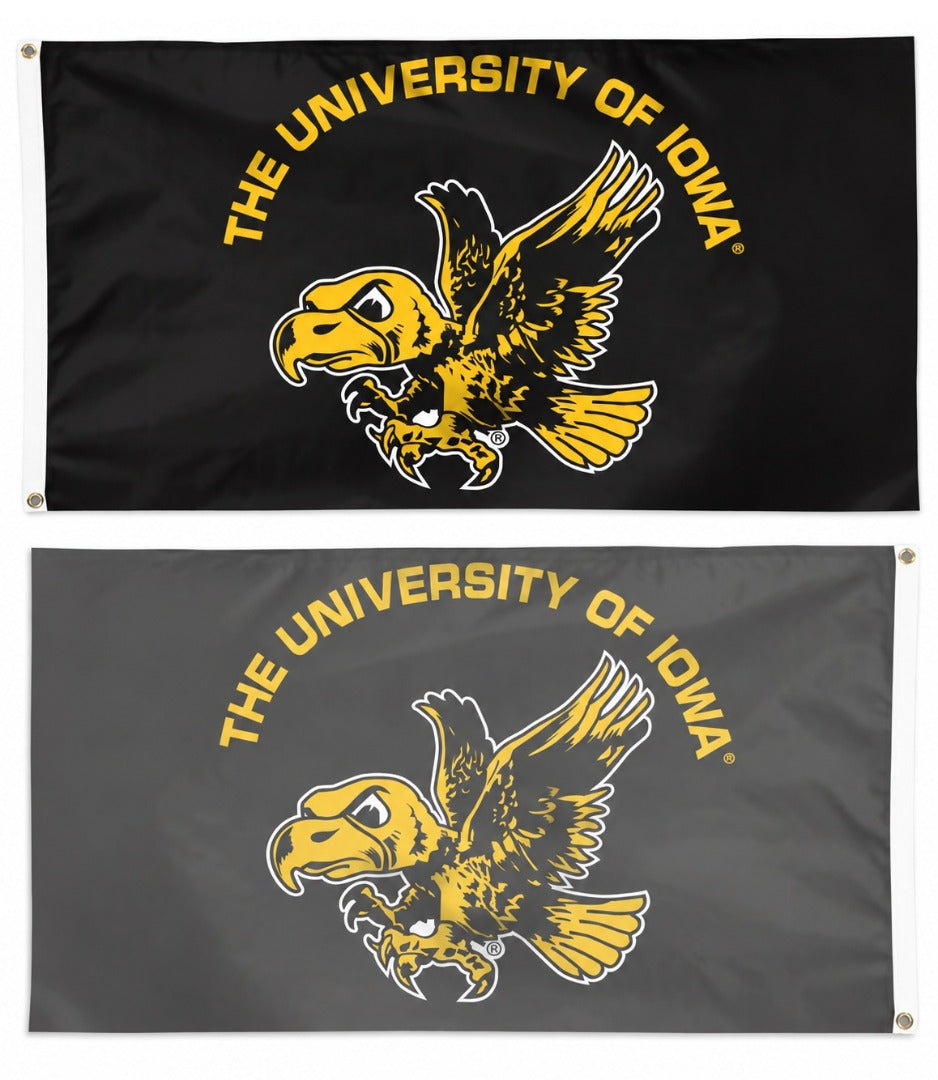 Iowa Hawkeyes Vintage Flag 3x5 Retro Logo Black heartlandflags
