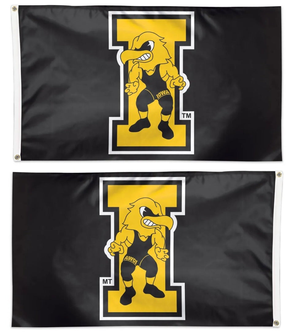 Iowa Hawkeyes Wrestling Flag ~ Official 3x5 Single-Sided Outdoor Flag heartlandflags