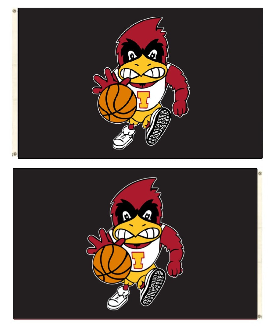 Iowa State 2 Sided Basketball Black 3x5 Flag heartlandflags