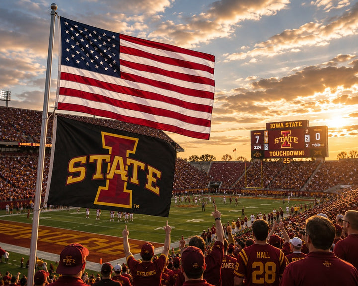 Iowa State 2 Sided Black 3x5 Flag heartlandflags