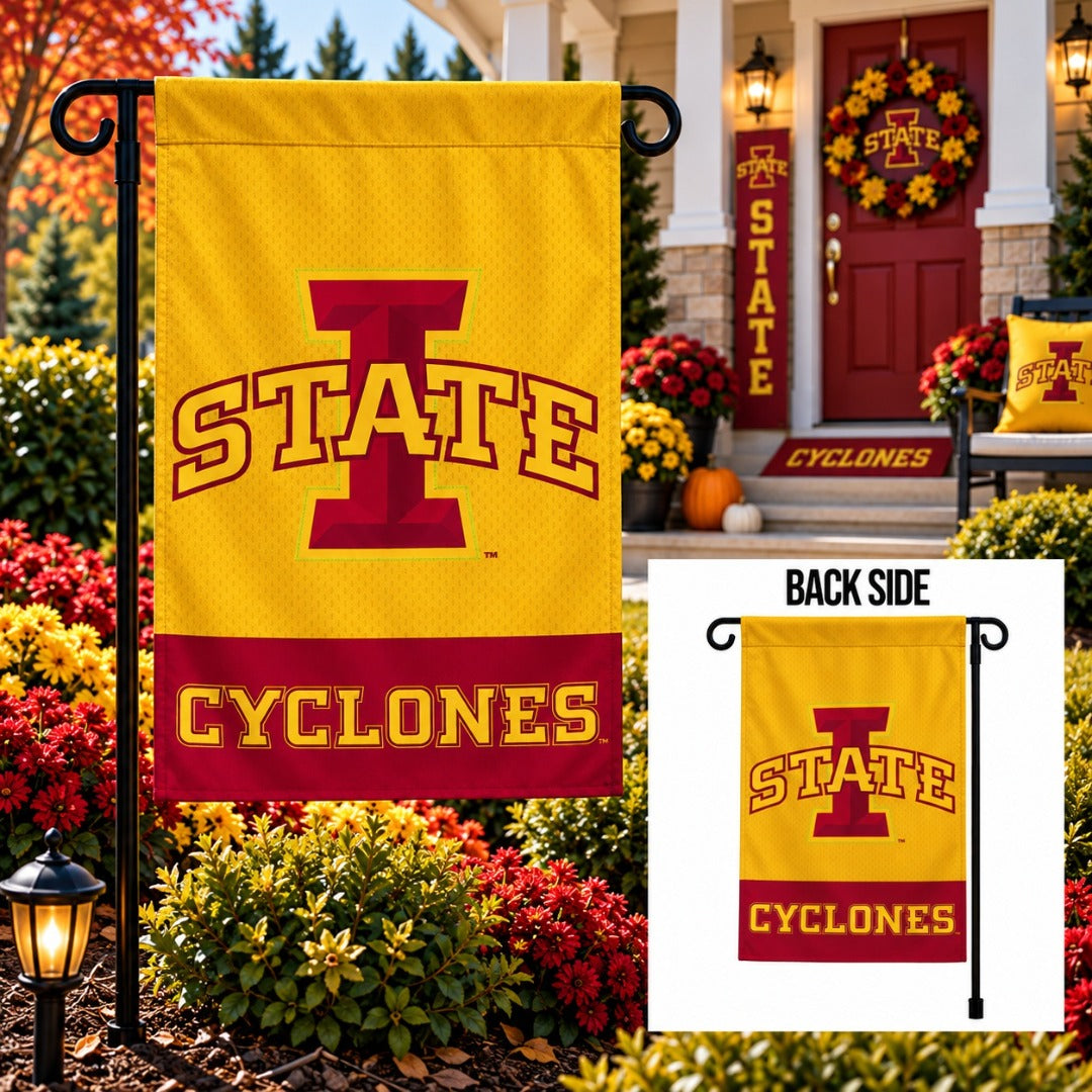 Iowa State 2 Sided Embroidered Garden Flag heartlandflags
