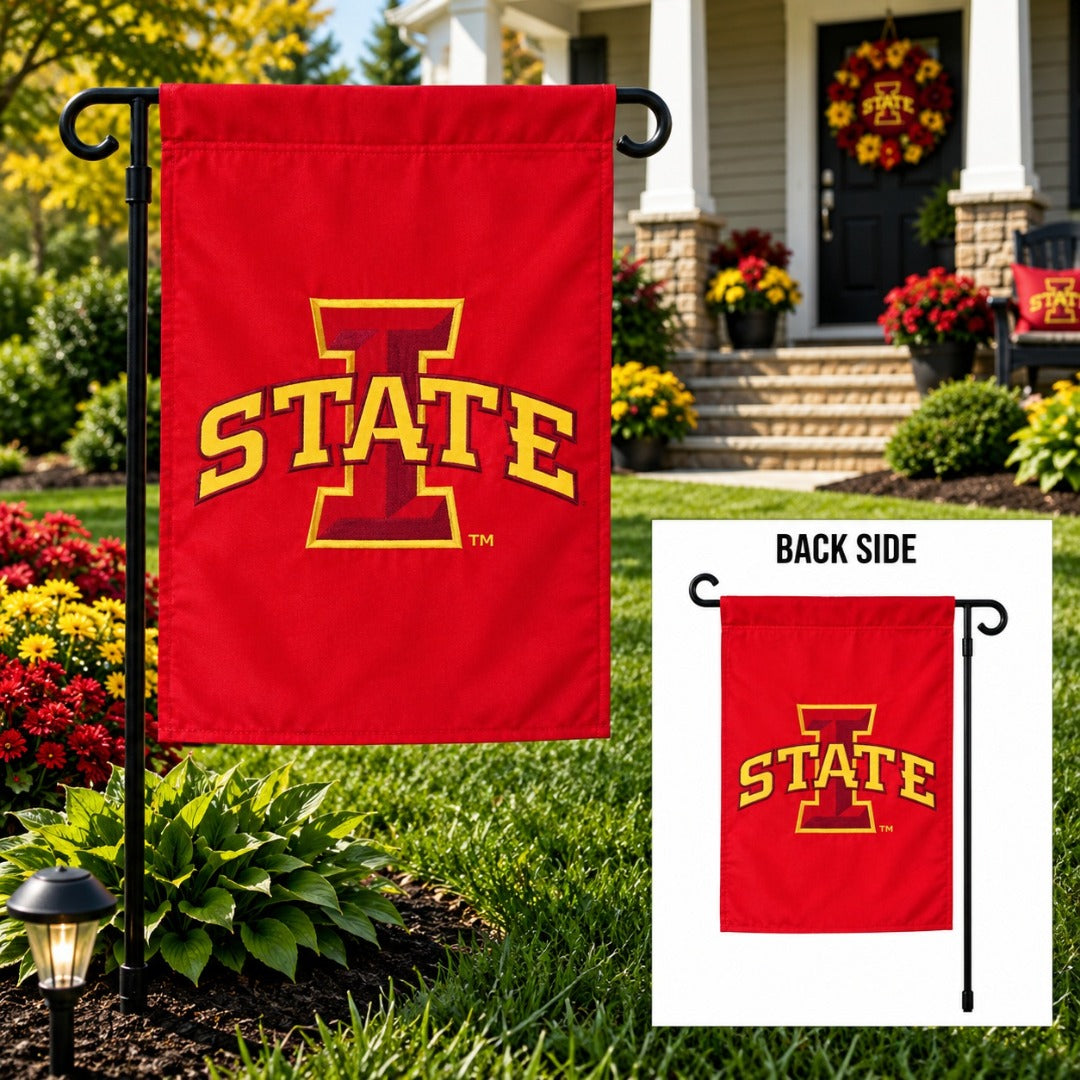 Iowa State Cyclones Garden Flag 2 Sided Applique heartlandflags