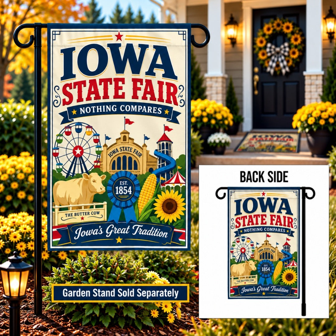 Iowa State Fair 2 Sided Garden Flag heartlandflags