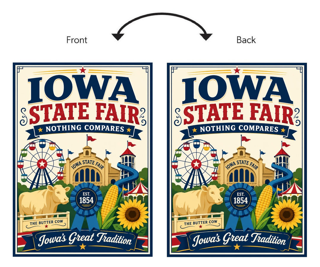 Iowa State Fair 2 Sided Garden Flag heartlandflags