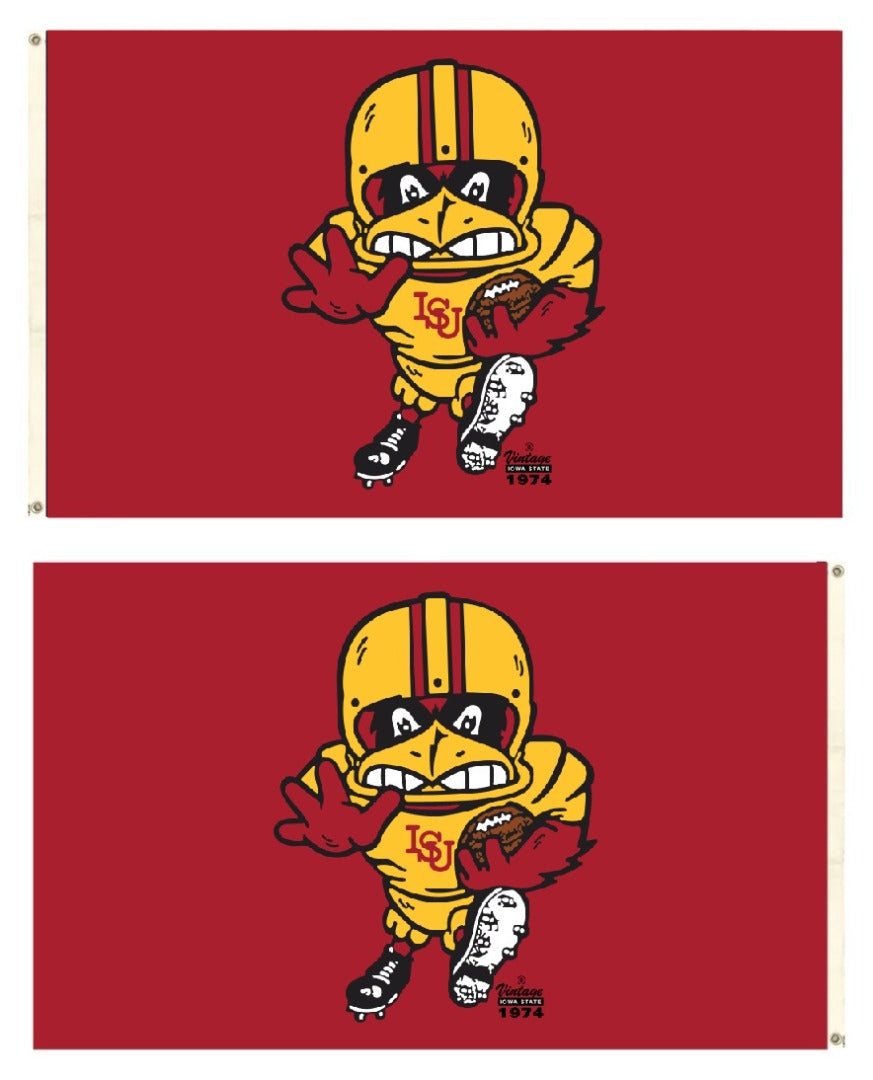 Iowa State Flag 2 Sided Vintage Cy Football heartlandflags