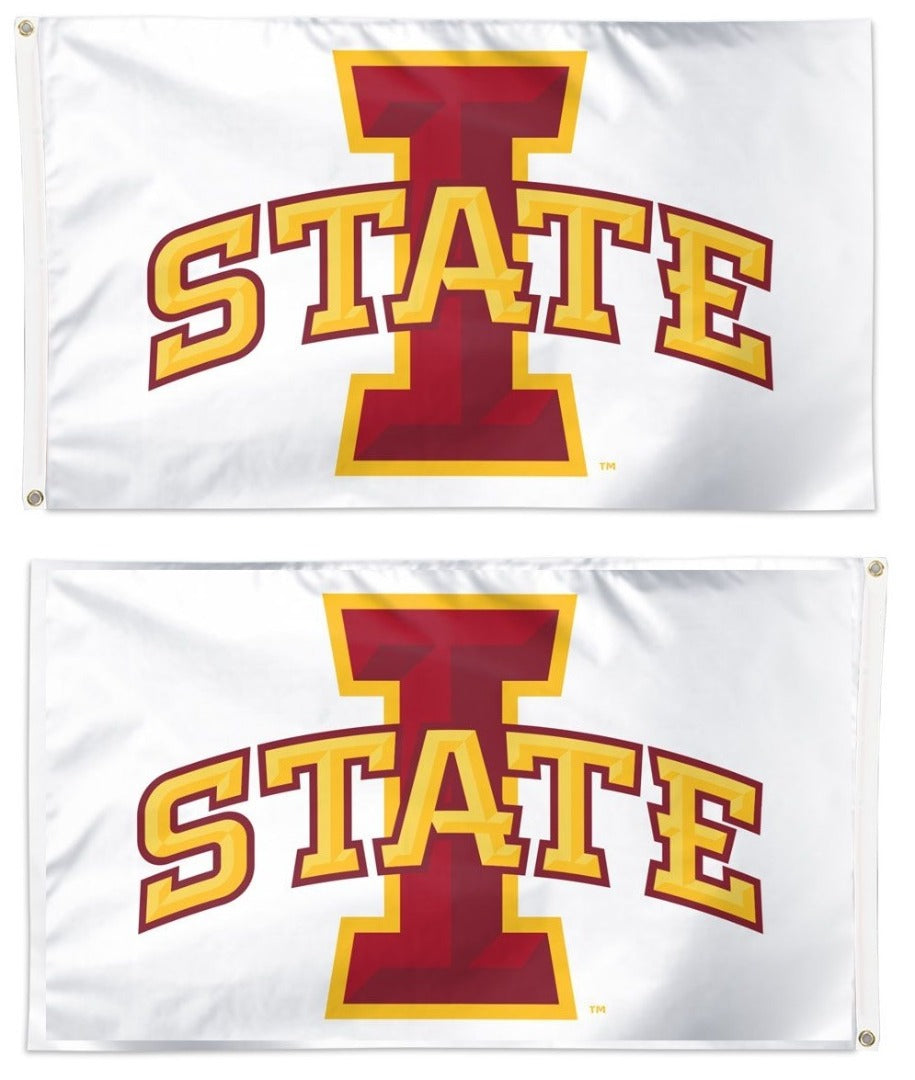 Iowa State Flag 2 Sided White I-State Logo heartlandflags
