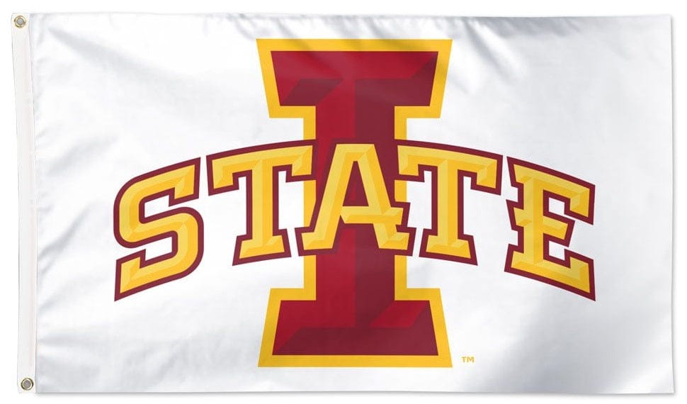 Iowa State Flag 2 Sided White I-State Logo heartlandflags