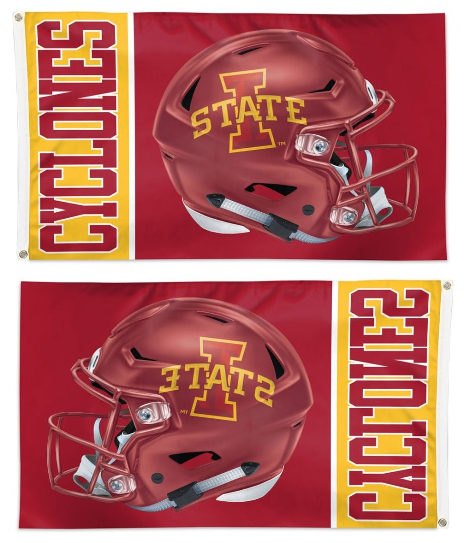 Iowa State Flag 3x5 Cyclones Helmet heartlandflags