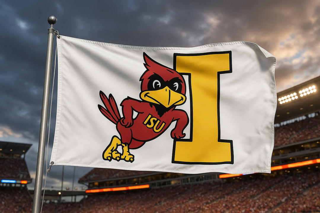 Iowa State Leaning Cy 2 Sided Flag 3x5 heartlandflags