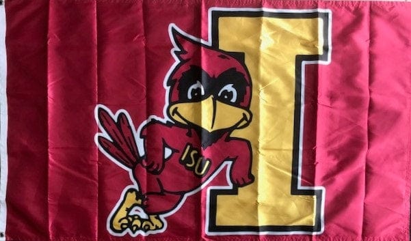 Iowa State Leaning Cy Flag 3x5 Cardinal 2 Sided heartlandflags