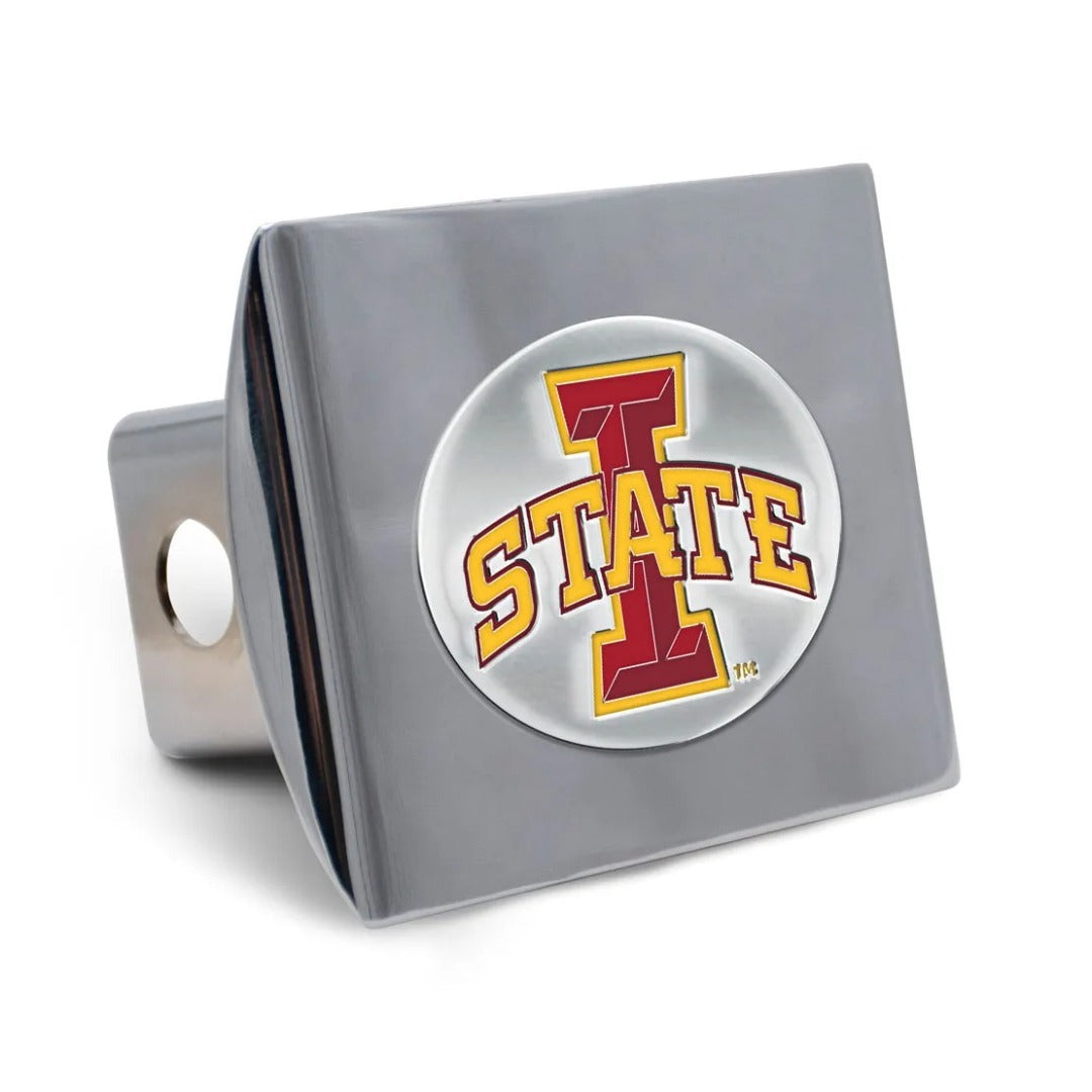 Iowa State Metal Chrome Hitch Cover heartlandflags