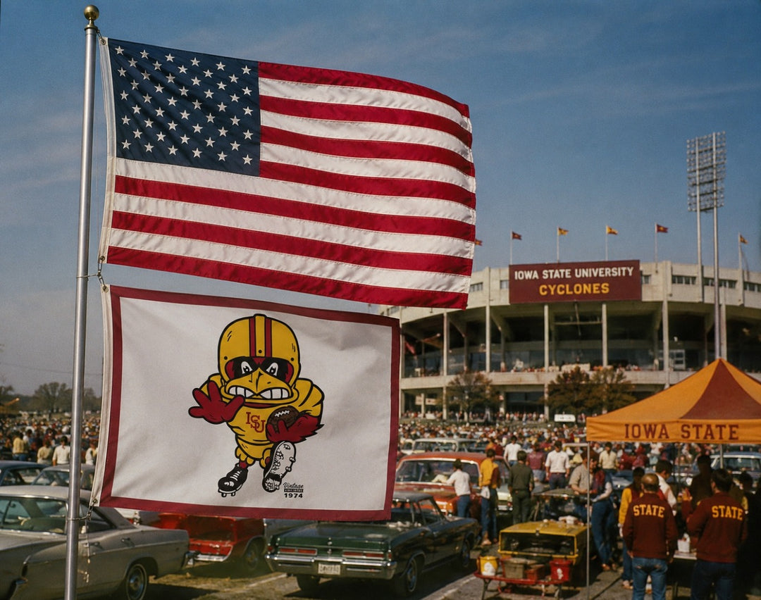 Iowa State Vintage Cy Football 2 Sided 3x5 Flag heartlandflags