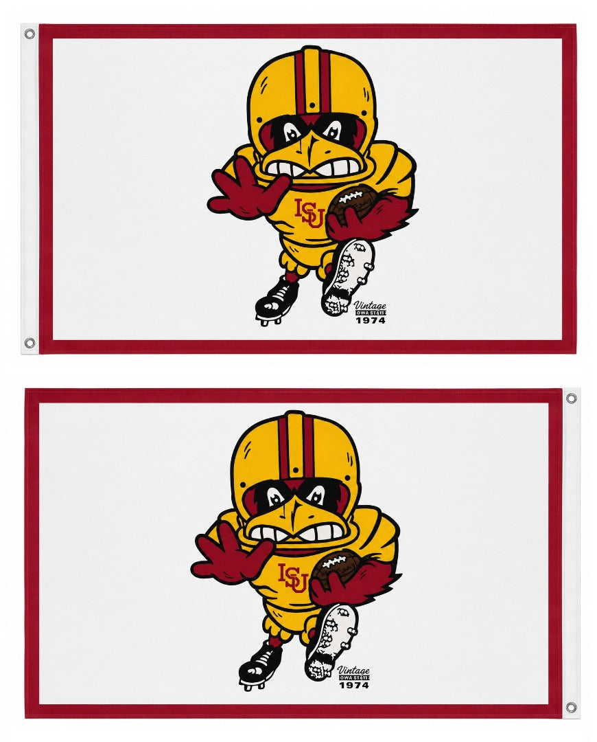 Iowa State Vintage Cy Football 2 Sided 3x5 Flag heartlandflags